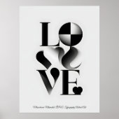 Monochrome Minimalist LOVE Typography Abstract Art Poster (Vorne)