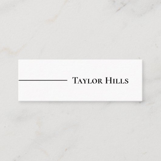 Monochrome Minimalistisch-moderne Linienbezeichnun Mini Visitenkarte (Vorderseite)