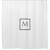 Monochrome Minimalistisch-Rectangle-Monogramm Duschvorhang (Vorderseite)