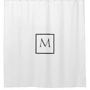 Monochrome Minimalistisch-Rectangle-Monogramm Duschvorhang