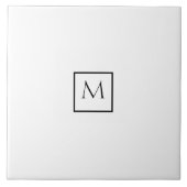 Monochrome Minimalistisch-Rectangle-Monogramm Fliese (Vorderseite)