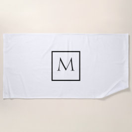 Monochrome Minimalistisch-Rectangle-Monogramm Strandtuch