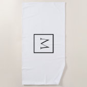 Monochrome Minimalistisch-Rectangle-Monogramm Strandtuch (Vorderseite)
