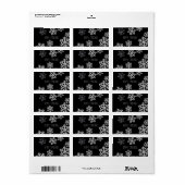 Monochrome Minimalistisch Snowflake Weihnachtsmust Adressaufkleber (Vorne)