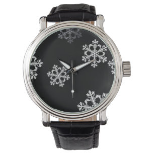 Monochrome Minimalistisch Snowflake Weihnachtsmust Armbanduhr