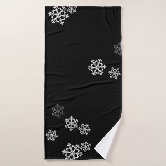 Monochrome Minimalistisch Snowflake Weihnachtsmust Badehandtuch (Badehandtuch)