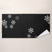 Monochrome Minimalistisch Snowflake Weihnachtsmust Badehandtuch (Badehandtuch)