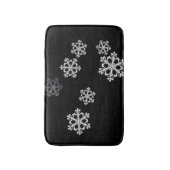 Monochrome Minimalistisch Snowflake Weihnachtsmust Badematte (Vorderseite Vertikal)