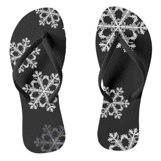 Monochrome Minimalistisch Snowflake Weihnachtsmust Badesandalen (Fußbett)