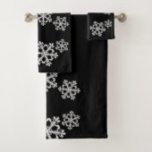 Monochrome Minimalistisch Snowflake Weihnachtsmust Badhandtuch Set (Insitu)