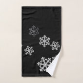 Monochrome Minimalistisch Snowflake Weihnachtsmust Badhandtuch Set (Handtuch)