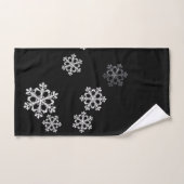 Monochrome Minimalistisch Snowflake Weihnachtsmust Badhandtuch Set (Handtuch)