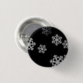 Monochrome Minimalistisch Snowflake Weihnachtsmust Button (Vorne & Hinten)