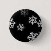 Monochrome Minimalistisch Snowflake Weihnachtsmust Button (Vorderseite)