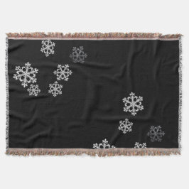 Monochrome Minimalistisch Snowflake Weihnachtsmust Decke