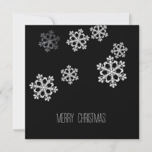 Monochrome Minimalistisch Snowflake Weihnachtsmust Feiertagskarte