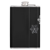 Monochrome Minimalistisch Snowflake Weihnachtsmust Flachmann (Rückseite)