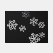 Monochrome Minimalistisch Snowflake Weihnachtsmust Fußmatte (Vorderseite)