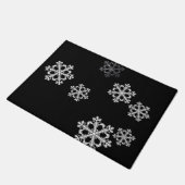 Monochrome Minimalistisch Snowflake Weihnachtsmust Fußmatte (Schrägansicht)