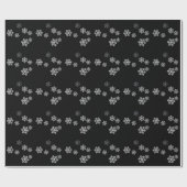 Monochrome Minimalistisch Snowflake Weihnachtsmust Geschenkpapier (Flach)