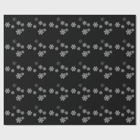 Monochrome Minimalistisch Snowflake Weihnachtsmust Geschenkpapier (Flach)