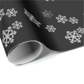 Monochrome Minimalistisch Snowflake Weihnachtsmust Geschenkpapier (Rolleneckpunkt)
