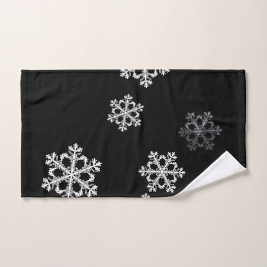 Monochrome Minimalistisch Snowflake Weihnachtsmust Handtuch (Handtuch)
