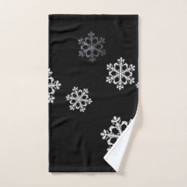 Monochrome Minimalistisch Snowflake Weihnachtsmust Handtuch