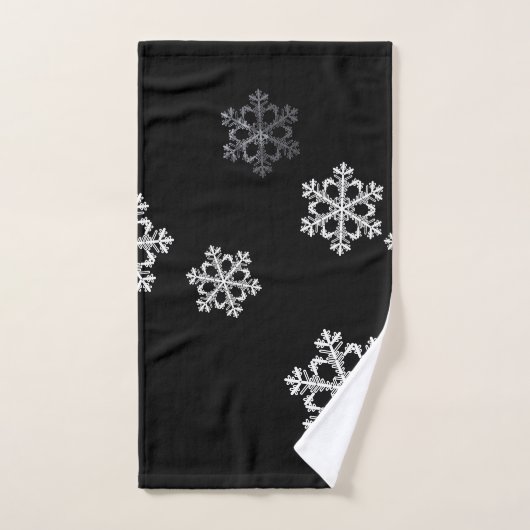 Monochrome Minimalistisch Snowflake Weihnachtsmust Handtuch (Handtuch)