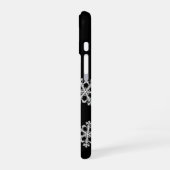 Monochrome Minimalistisch Snowflake Weihnachtsmust iPhone 16 Hülle (Linke Seite)