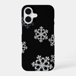 Monochrome Minimalistisch Snowflake Weihnachtsmust iPhone 16 Hülle