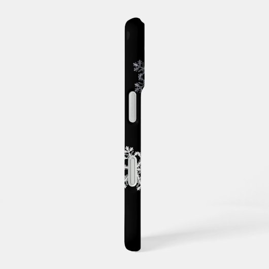 Monochrome Minimalistisch Snowflake Weihnachtsmust iPhone 16 Hülle (Rechte Seite)