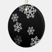 Monochrome Minimalistisch Snowflake Weihnachtsmust Keramik Ornament (Links)