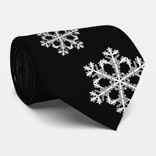 Monochrome Minimalistisch Snowflake Weihnachtsmust Krawatte (Gerollt)