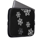 Monochrome Minimalistisch Snowflake Weihnachtsmust Laptopschutzhülle (Vorne Rechts)