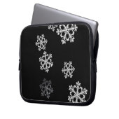 Monochrome Minimalistisch Snowflake Weihnachtsmust Laptopschutzhülle (Vorderseite Links)