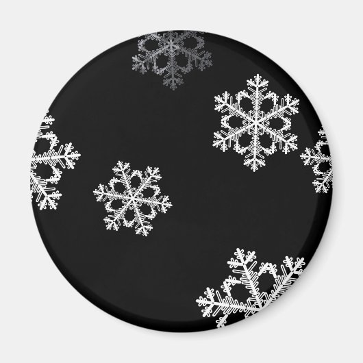 Monochrome Minimalistisch Snowflake Weihnachtsmust Magnet (Vorne)