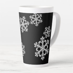 Monochrome Minimalistisch Snowflake Weihnachtsmust Milchtasse