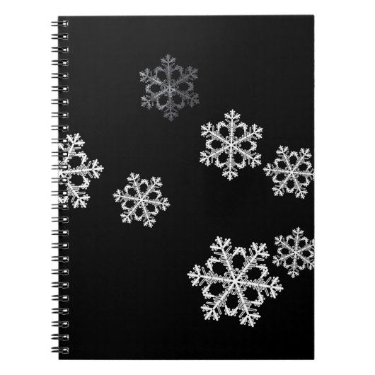 Monochrome Minimalistisch Snowflake Weihnachtsmust Notizblock (Vorderseite)