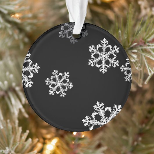 Monochrome Minimalistisch Snowflake Weihnachtsmust Ornament (Baum)