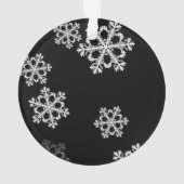 Monochrome Minimalistisch Snowflake Weihnachtsmust Ornament (Rückseite)