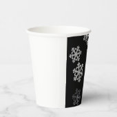 Monochrome Minimalistisch Snowflake Weihnachtsmust Pappbecher (Rechts)