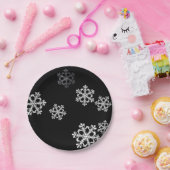 Monochrome Minimalistisch Snowflake Weihnachtsmust Pappteller (Party)
