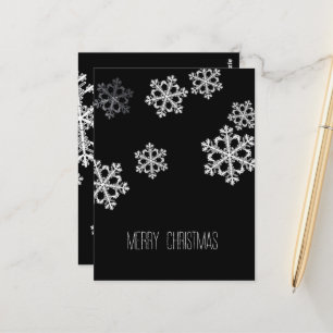 Monochrome Minimalistisch Snowflake Weihnachtsmust Postkarte