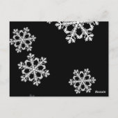 Monochrome Minimalistisch Snowflake Weihnachtsmust Postkarte (Rückseite)