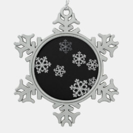 Monochrome Minimalistisch Snowflake Weihnachtsmust Schneeflocken Zinn-Ornament