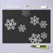 Monochrome Minimalistisch Snowflake Weihnachtsmust Seidenpapier (Handwerk)