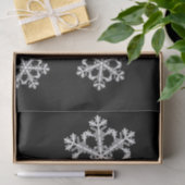 Monochrome Minimalistisch Snowflake Weihnachtsmust Seidenpapier (Geschenk)