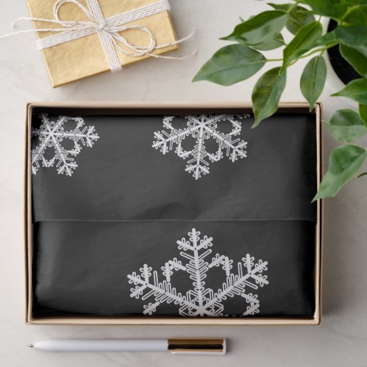 Monochrome Minimalistisch Snowflake Weihnachtsmust Seidenpapier (Geschenk)