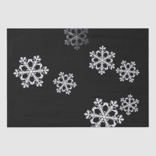 Monochrome Minimalistisch Snowflake Weihnachtsmust Seidenpapier (Vorderseite)